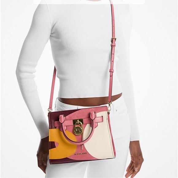 MICHAEL KORS Hamilton Small Two-Tone Satchel
COLOR LIGHT BERRY SHERBET MULTI
NWT - Picture 3 of 16